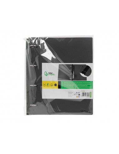 Carpeta liderpapel 4 anillas redondas 25 mm polipropileno din a4 ultra compacta con lomo extensible 4 cm negro
