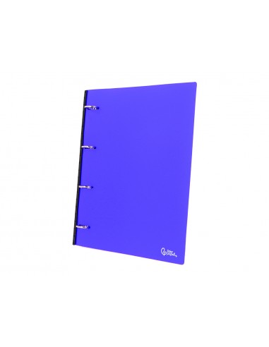 Carpeta liderpapel 4 anillas redondas 25 mm polipropileno din a4 ultra compacta con lomo extensible 4 cm azul