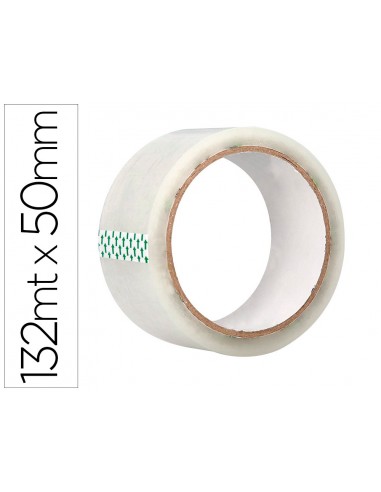 Cinta adhesiva q-connect polipropileno transparente 132 mt x 50 mm para embalaje