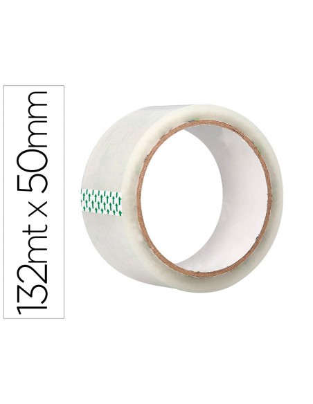 Cinta adhesiva q-connect polipropileno transparente 132 mt x 50 mm para embalaje