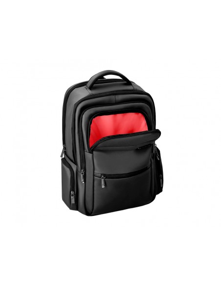 Mochila antartik volt 5 compartimentos color negro interior rojo 450x180x330 mm