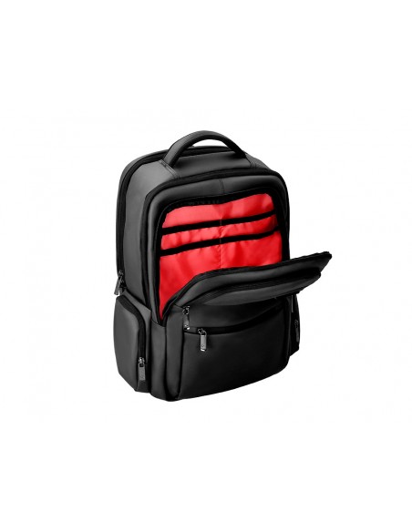 Mochila antartik volt 5 compartimentos color negro interior rojo 450x180x330 mm