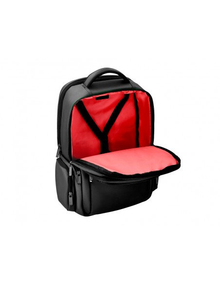 Mochila antartik volt 5 compartimentos color negro interior rojo 450x180x330 mm