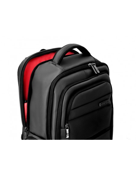 Mochila antartik volt 5 compartimentos color negro interior rojo 450x180x330 mm