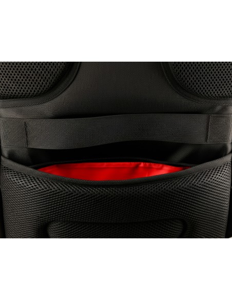 Mochila antartik volt 5 compartimentos color negro interior rojo 450x180x330 mm