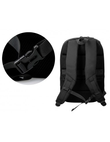 Mochila antartik slim 3 compartimentos color negro 450x150x330 mm