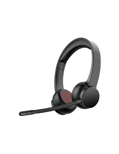 Auricular q-connect inalambrico diadema con microfono flexible y boton de bluetooth usb color negro