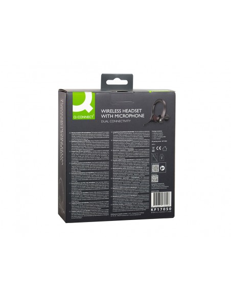 Auricular q-connect inalambrico diadema con microfono flexible y boton de bluetooth usb color negro