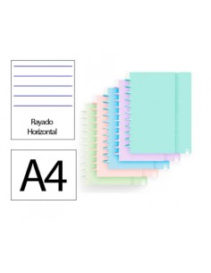 Cuaderno ingeniox foam a4 80h rayado horizontal colores...