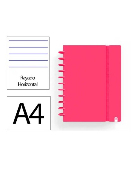 Cuaderno ingeniox foam a4 80h rayado horizontal rojo