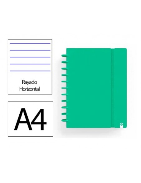 Cuaderno ingeniox foam a4 80h rayado horizontal verde
