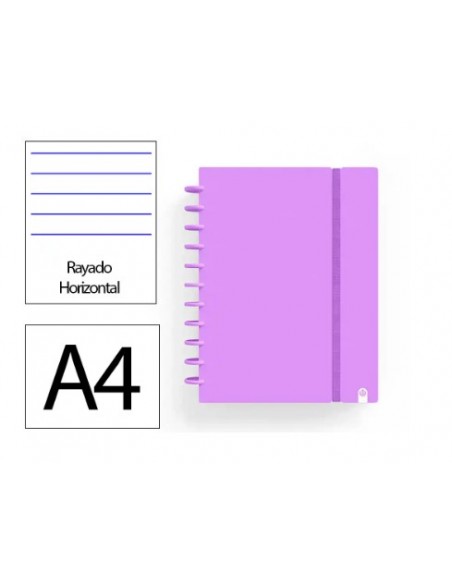 Cuaderno ingeniox foam a4 80h rayado horizontal violeta