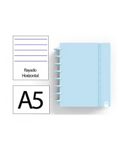Cuaderno ingeniox foam a5 80h rayado horizontal azul pastel