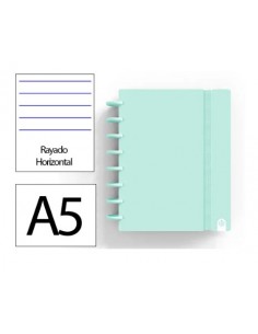 Cuaderno ingeniox foam a5 80h rayado horizontal menta pastel