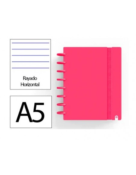 Cuaderno ingeniox foam a5 80h rayado horizontal rojo