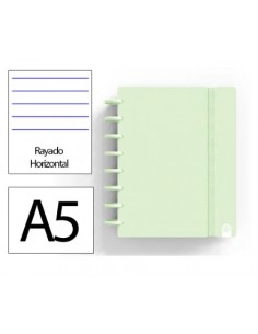 Cuaderno ingeniox foam a5 80h rayado horizontal verde pastel
