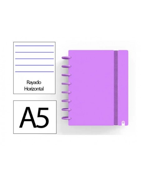 Cuaderno ingeniox foam a5 80h rayado horizontal violeta