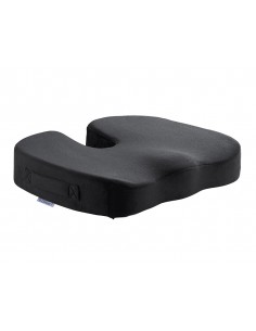 Cojin de asiento q-connect de espuma viscoelastica color negro 460x370x75 mm