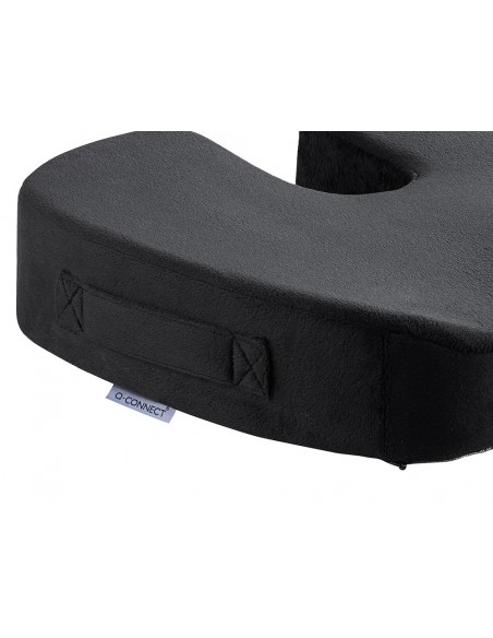 Cojin de asiento q-connect de espuma viscoelastica color negro 460x370x75 mm