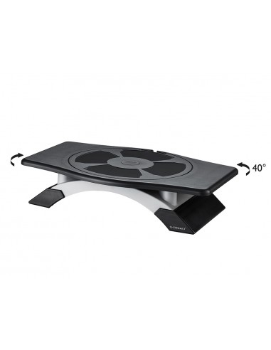 Soporte q-connect para monitor con plataforma giratoria ajustable dos alturas 411x287x99 mm