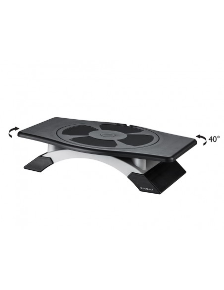 Soporte q-connect para monitor con plataforma giratoria ajustable dos alturas 411x287x99 mm