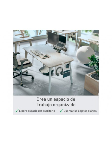Organizador escritorio leitz ergo anclaje con soporte para portatil 420x250 mm