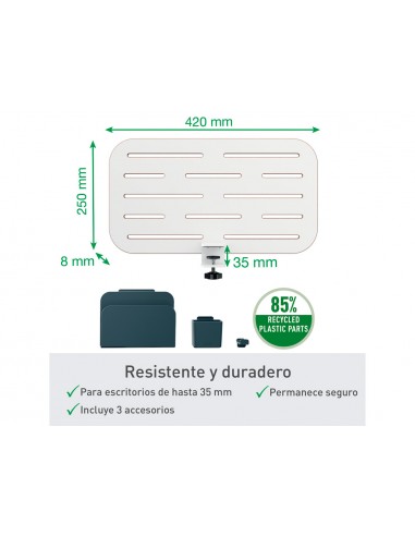 Organizador escritorio leitz ergo anclaje con soporte para portatil 420x250 mm