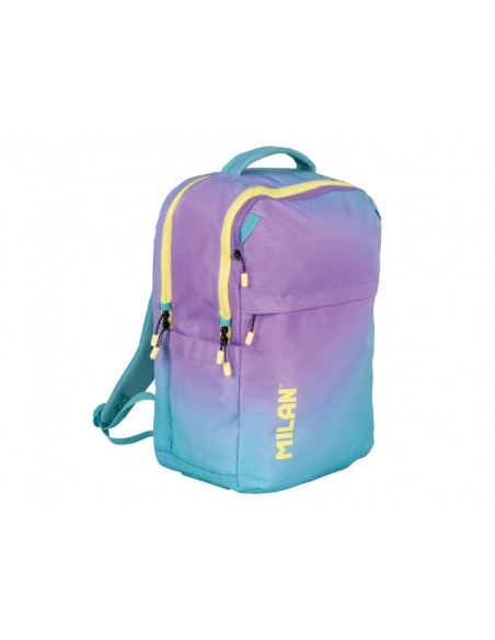 Mochila milan coleccion sunset 5 cremalleras 25 l turquesa 454x280x200 mm