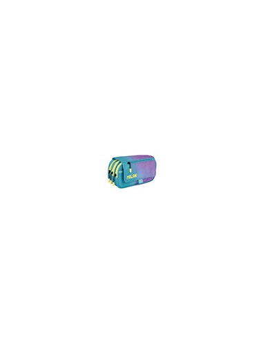 Estuche portatodo milan sunset 4 cremalleras con solapa turquesa 240x130x80 mm