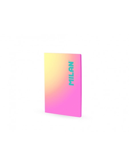 Libreta encolada milan coleccion sunset din a4 48 hojas 95 gr cuadricula 5mm rosa