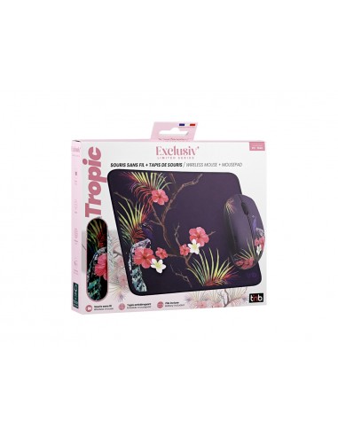 Alfombrilla de raton + raton inalambrico tnb tropic optico 1600 dpi