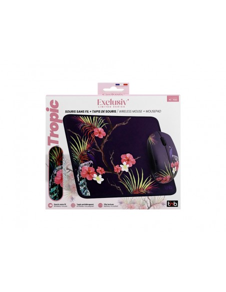 Alfombrilla de raton + raton inalambrico tnb tropic optico 1600 dpi