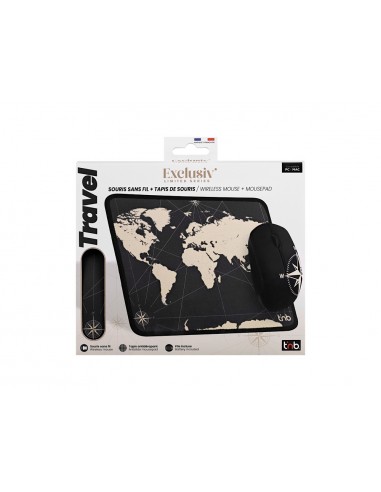 Alfombrilla de raton + raton inalambrico tnb travel optico 1600 dpi