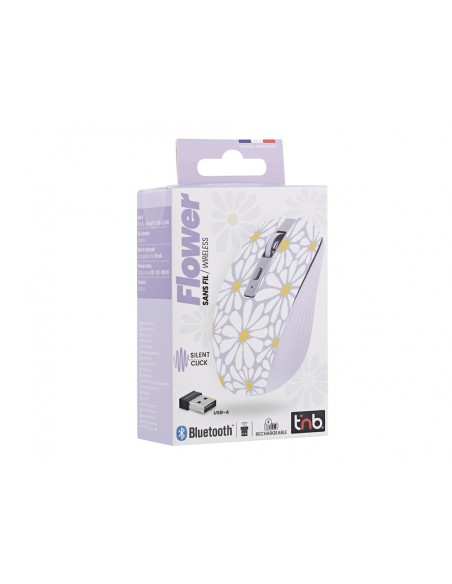Raton tnb inalambrico flores optico 1600 dpi bluetooth usb a