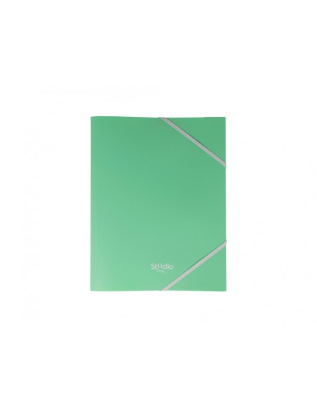 Carpeta pardo studio style gomas solapas polipropileno expositor de 48 unidades colores pastel surtidos