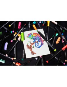 Rotulador faber castell black edition punta de pincel caja de 50 unidades colores surtidos