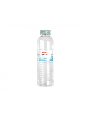 Botella portaliquidos plasticforte rio plastico reciclable 100% transparente 550 ml