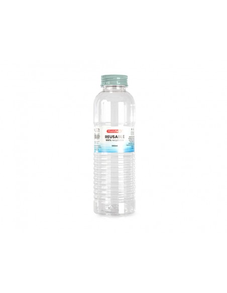 Botella portaliquidos plasticforte rio plastico reciclable 100% transparente 550 ml