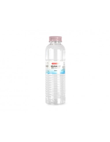 Botella portaliquidos plasticforte rio plastico reciclable 100% transparente 550 ml