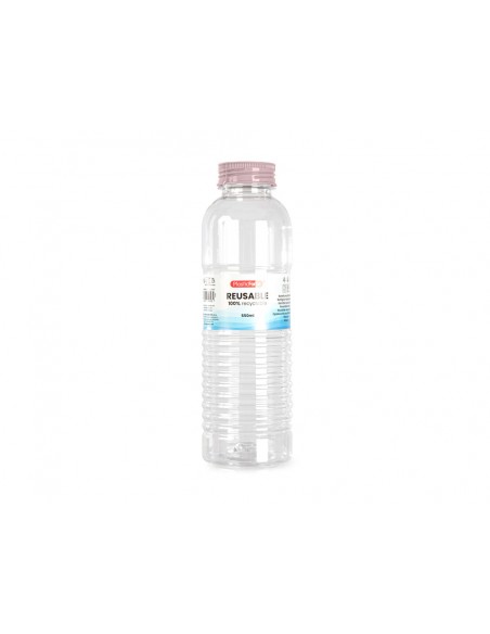 Botella portaliquidos plasticforte rio plastico reciclable 100% transparente 550 ml