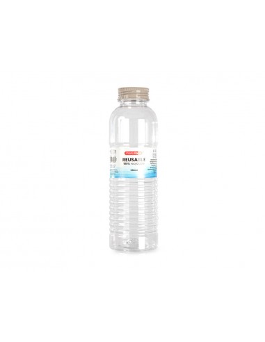 Botella portaliquidos plasticforte rio plastico reciclable 100% transparente 550 ml