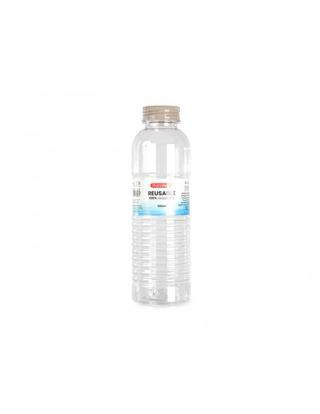 Botella portaliquidos plasticforte rio plastico reciclable 100% transparente 550 ml
