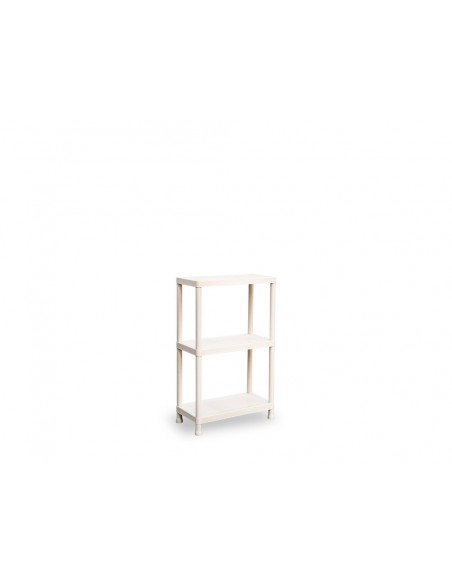 Estanteria apilable plasticforte stack reciclado 3 baldas peso maximo 25 kg color beige 600x300x950 mm