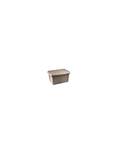 Contenedor de plastico plasticforte 60 litros n 18 beig con tapa 630x450x320 mm