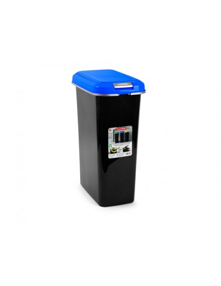 Contenedor para reciclaje plasticforte 25 l con tapa color azul parchis