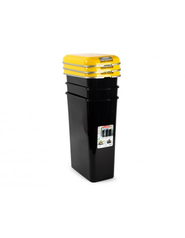 Contenedor para reciclaje plasticforte 25 l con tapa color amarillo parchis