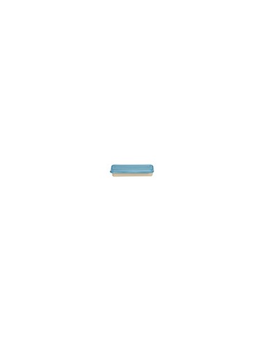 Fiambrera exacompta color beig con tapa color azul incluye 3 cubiertos reutilizables 205x65x40 mm