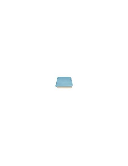 Fiambrera exacompta reutilizable 2 compartimentos color beig con tapa color azul biodegradable 250x210x50 Fiambrera exacompta reutilizable 2 compartimentos color beig con tapa color azul biodegradable 250x210x50
