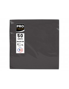 Servilleta pronappe celulosa micro grofada 20x20 cm 2 capas color negro paquete de 50 unidades