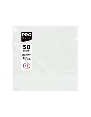 Servilleta pronappe celulosa micro grofada 20x20 cm 2 capas color blanco paquete de 50 unidades
